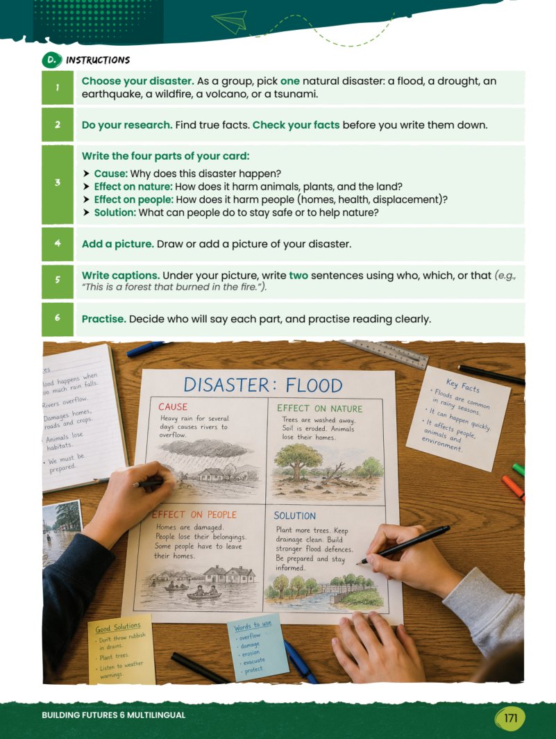 A finished student project: a CLIL disaster-awareness poster
